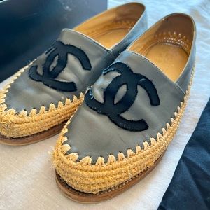 RARE Gray and Black Chanel Espadrilles